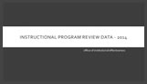 Program Review Data Package 2014