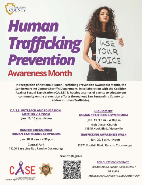 ""Case Human Trafficking Prevention Awareness Month Flyer