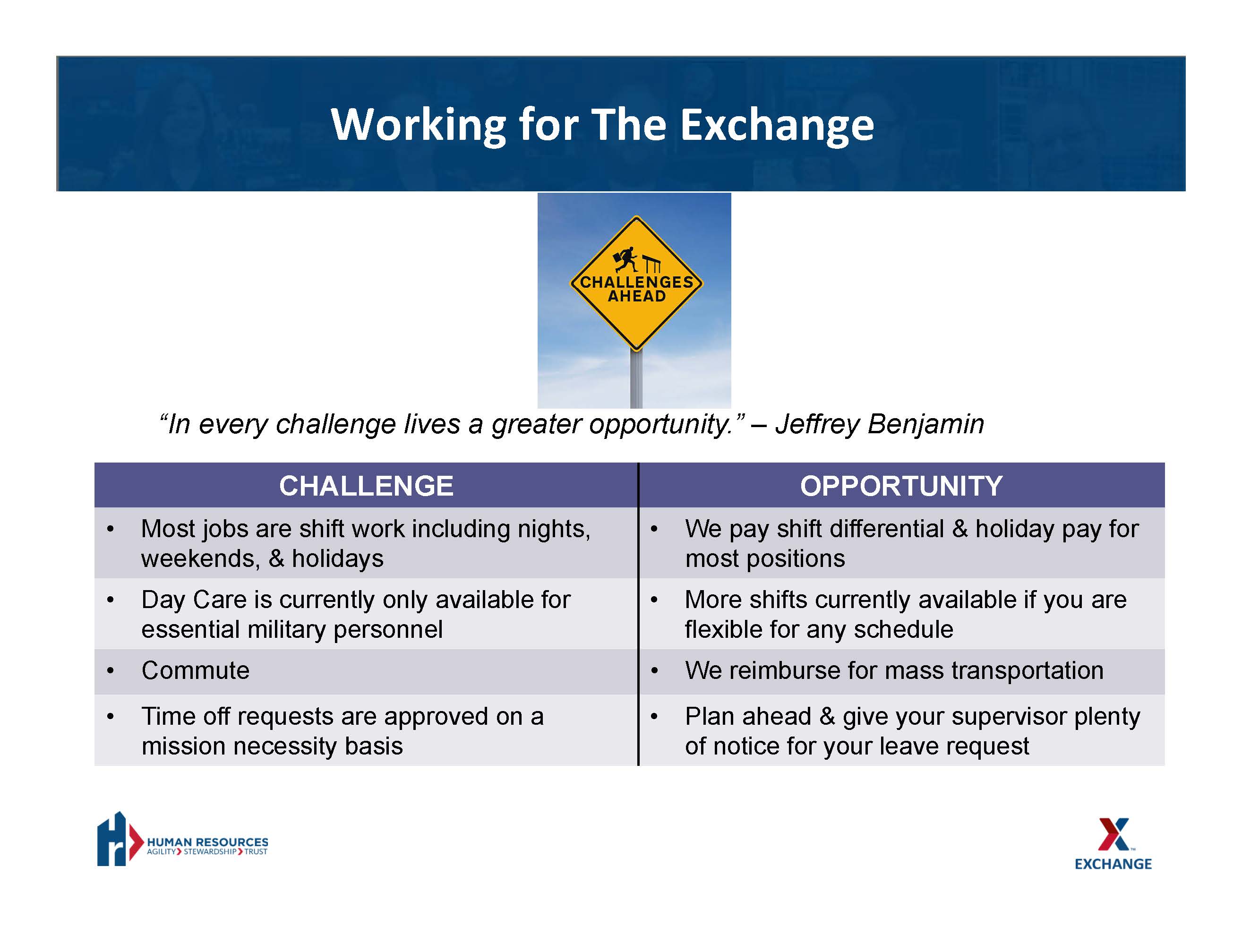 Working for The Exchange