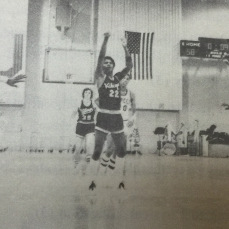 player going for a shot at the hoop