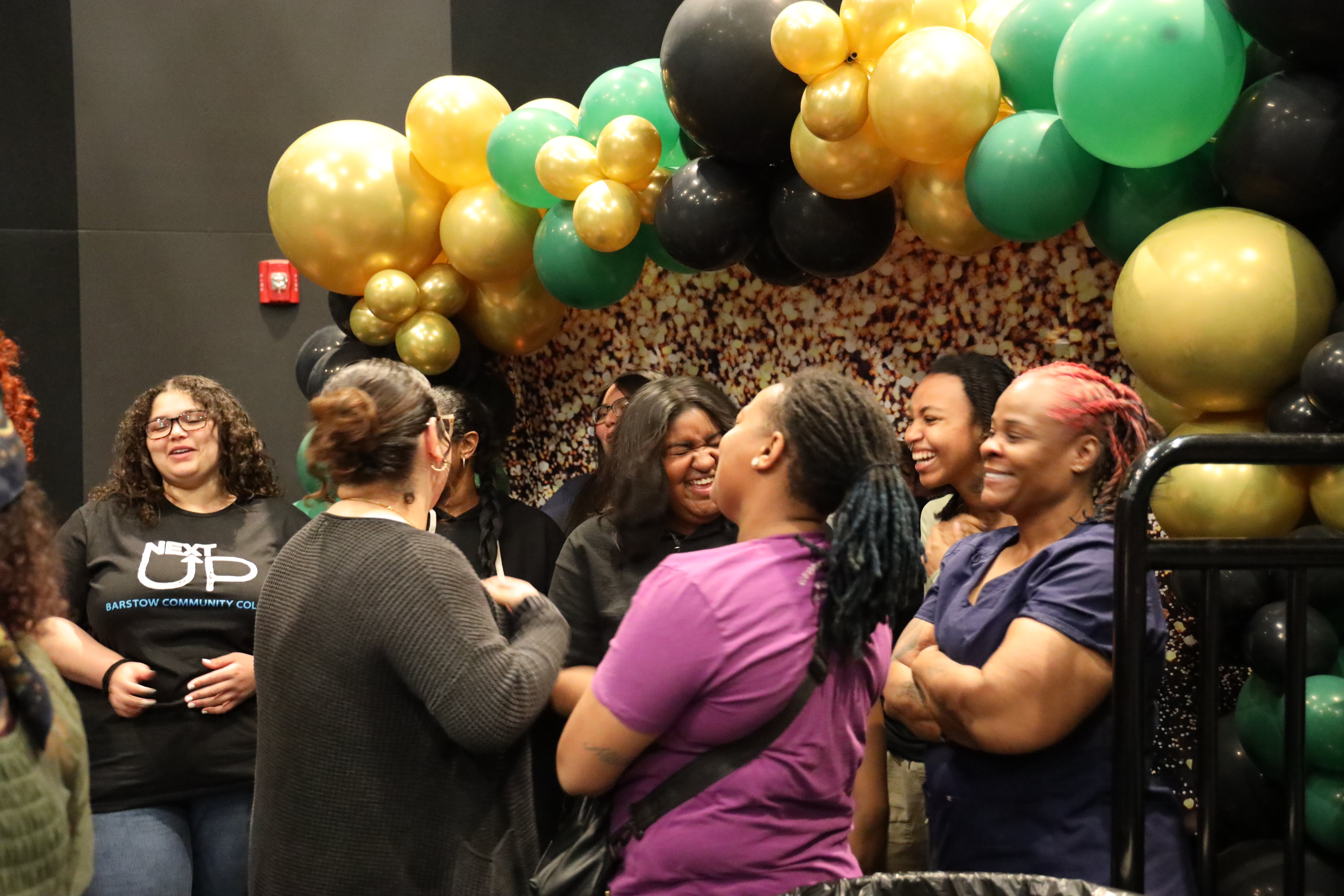 group of students laughing