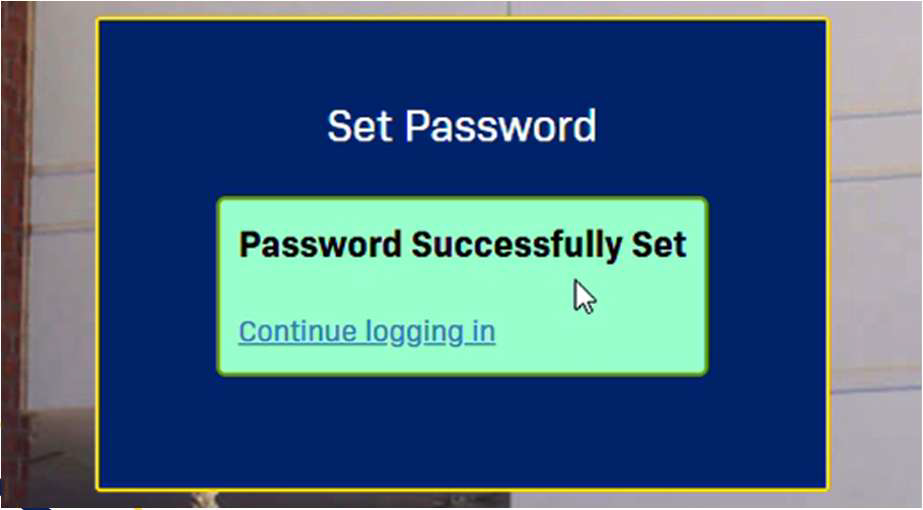 Password set successfully