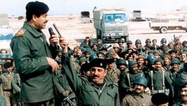 Saddam Hussein speaking