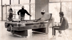 students playing pool