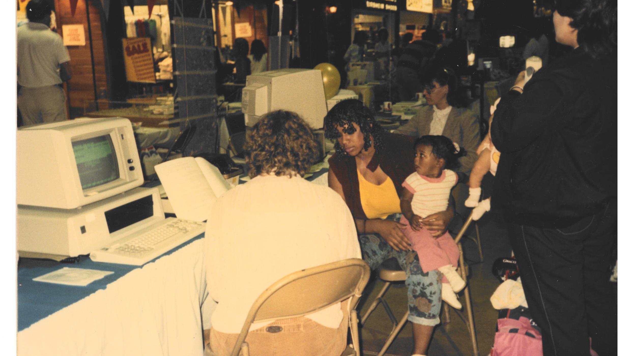 College registration at the Barstow Mall in the early 1980s