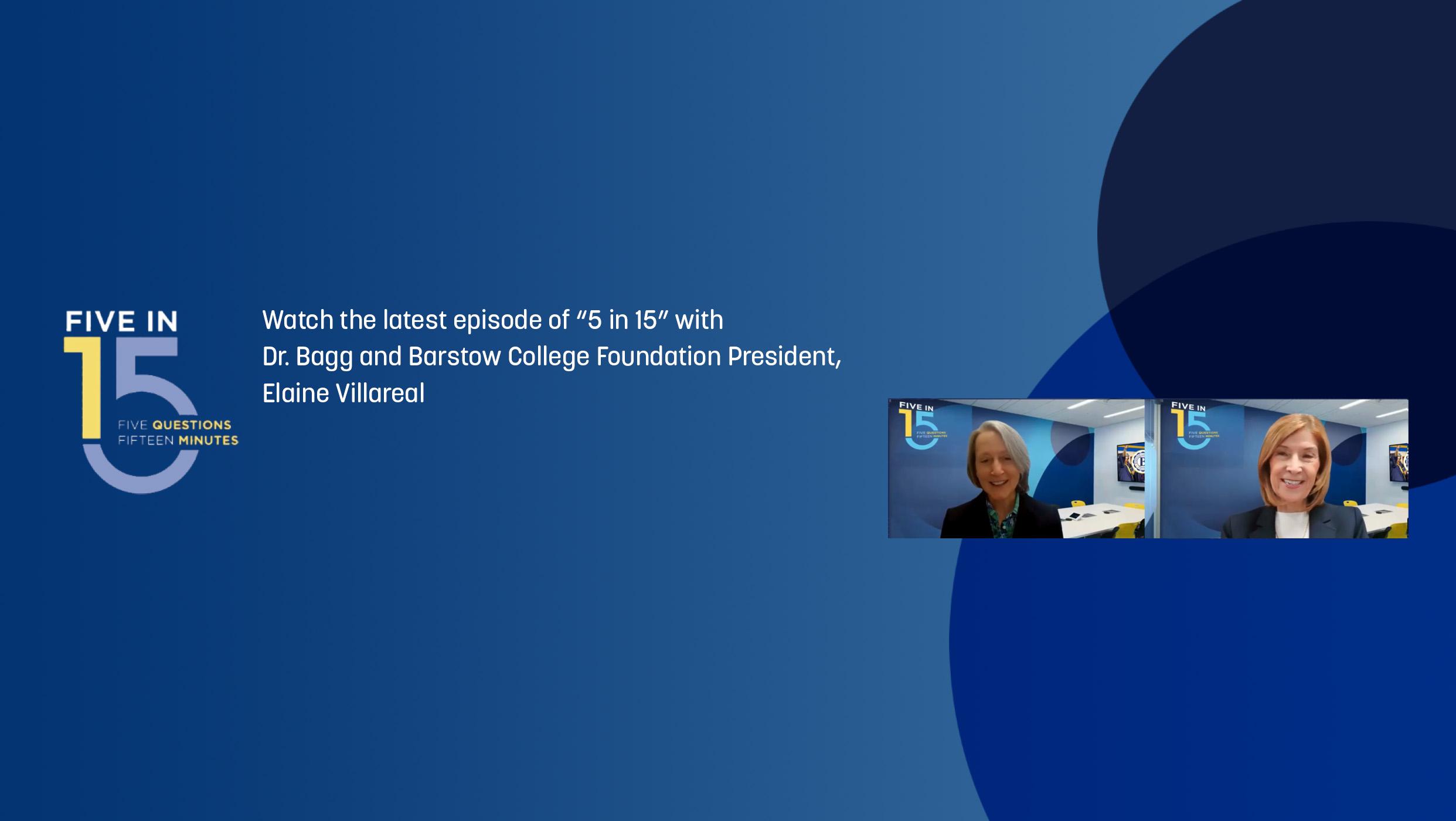 5 in 15 Episode with Elaine Villareal