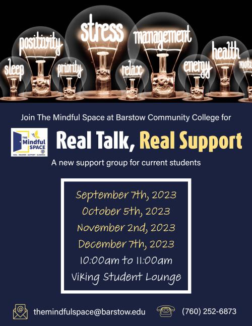""Real Talk, Real Support Flyer