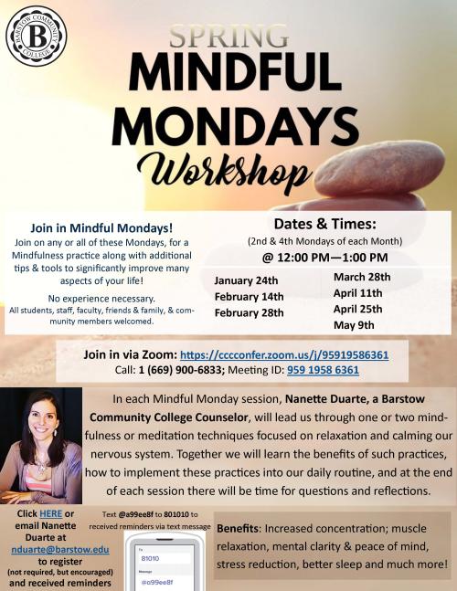 Mindful Mondays Barstow Community College