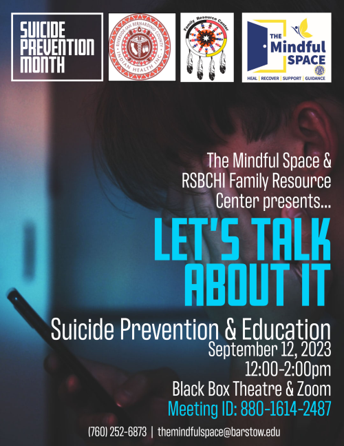 ""Suicide Prevention and Education Event Flyer