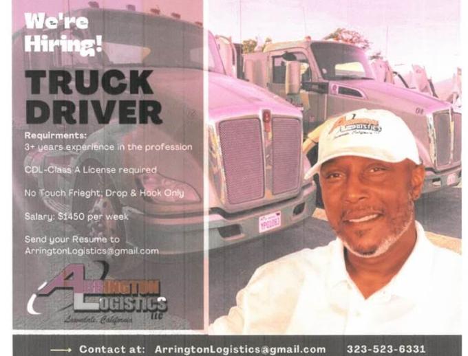 Arrington Logistics Now Hiring for Class A Drivers