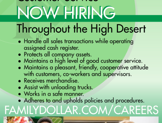 Dollar Tree Hiring Throughout the High Desert