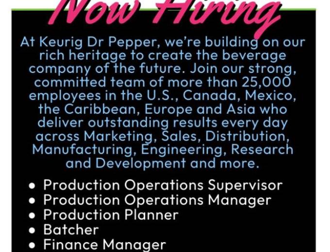 Keurig Dr Pepper is Now Hiring in Victorville