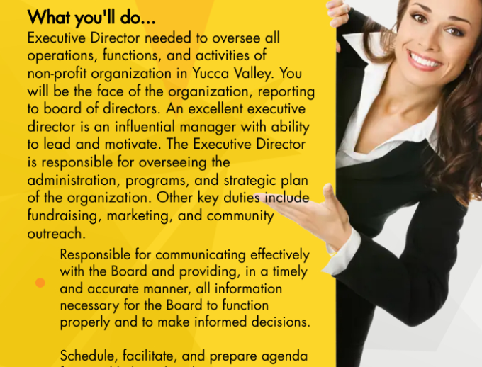 Now Hiring an Executive Director in Yucca Valley
