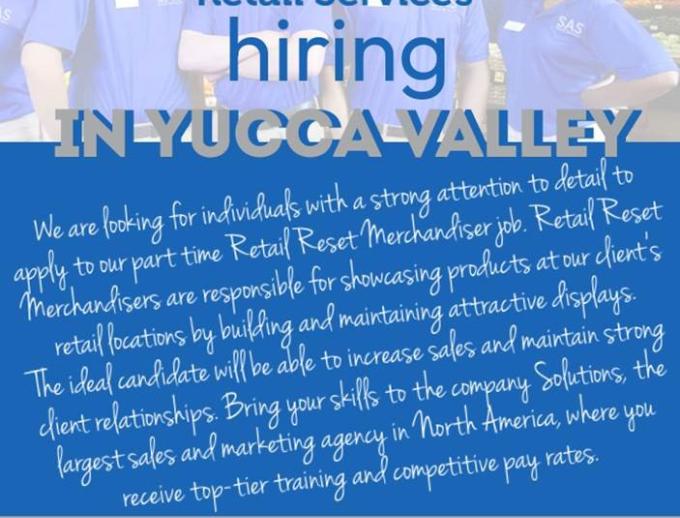 SAS Retail is Now Hiring in Yucca Valley