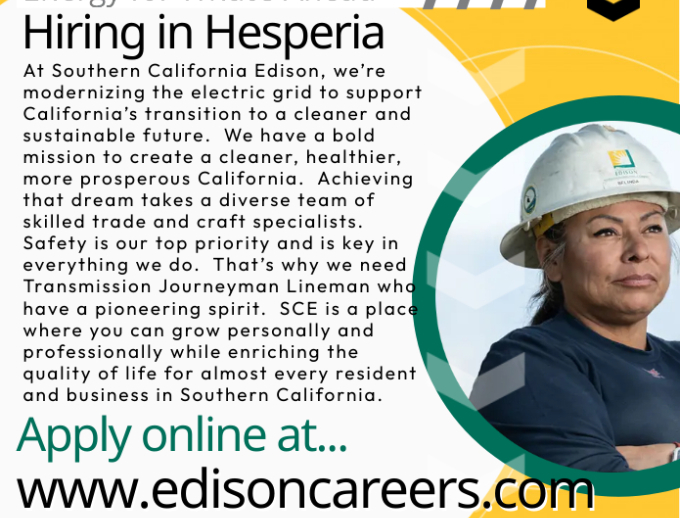 Southern California is Now Hiring in Hesperia