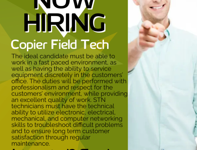 Synergy Technical Network is Now Hiring a Copier Field Technician